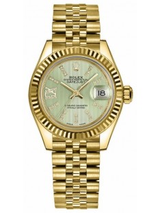 Rolex Lady-Datejust 28 Linden Green Dial Women's Watch 279178