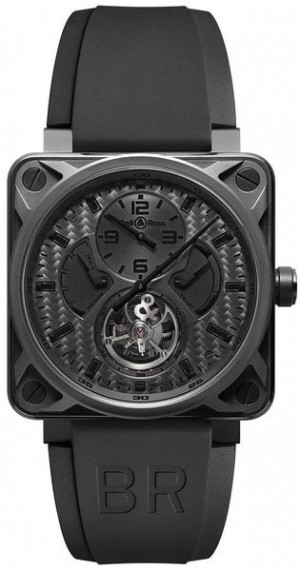 Bell & Ross Aviation Instruments Montre à cadran noir en fibre de carbone BR01-TOURB-PHANTOM