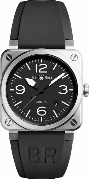 Montre automatique pour hommes Bell & Ross Aviation Instruments BR0392-BLC-ST