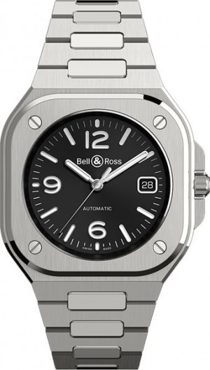 Bell & Ross BR 05 Montre pour homme en acier à cadran noir BR05A-BL-ST/SST