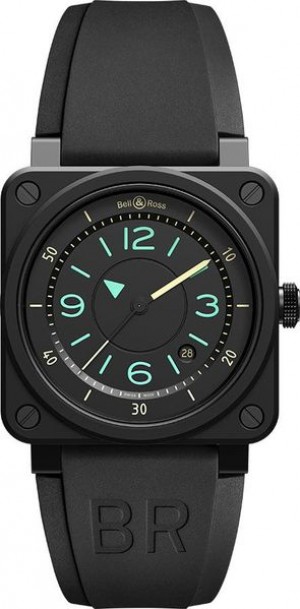 Bell & Ross Aviation Instruments Montre pour homme à cadran noir BR0392-IDC-CE/SRB