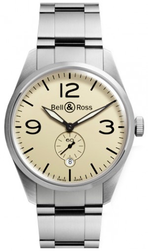 Bell & Ross Montre Vintage originale en acier inoxydable pour homme BRV123-BEI-ST/SST