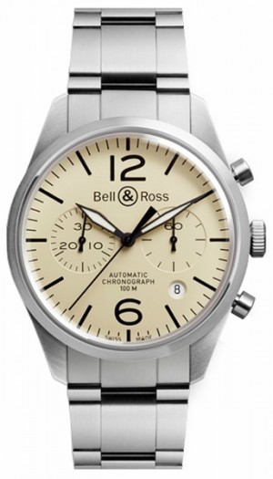 Montre Vintage originale pour homme Bell & Ross BRV126-BEI-ST/SST