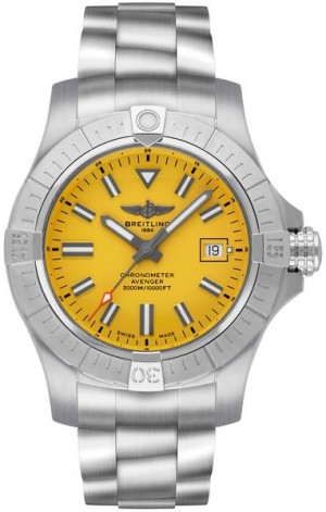 Montre Breitling Avenger Seawolf à cadran jaune pour hommes A17319101I1A1