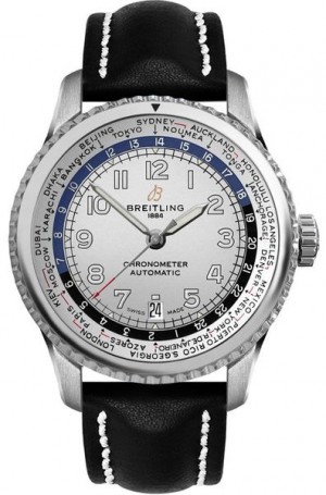 Montre Breitling Aviator 8 Unitime, cadran argent pour hommes AB3521U0/G838-441X