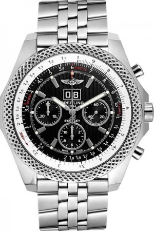Montre Breitling Bentley 6.75 à cadran noir pour hommes A4436412/BE17-990A