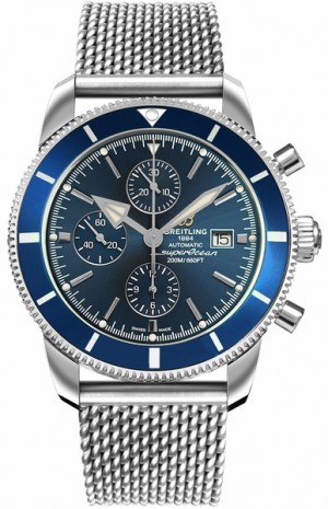 Chronographe Breitling Superocean Heritage II 46 Montre pour homme à cadran bleu A13312161C1A1