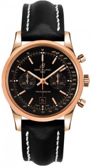 Montre de luxe Breitling Transocean Chronograph 38 en or pour hommes R4131012/BC07-428X