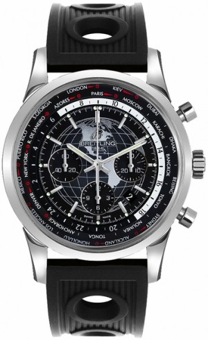 Chronographe Breitling Transocean Montre pour homme Unitime à cadran noir AB0510U4/BE84-201S