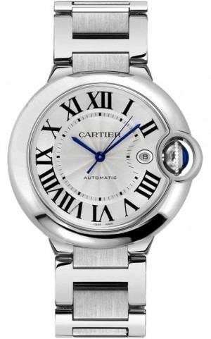 Montre habillée pour homme Cartier Ballon Bleu Guilloche cadran argent W69012Z4