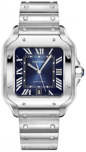 Montre pour homme Cartier Santos De Cartier cadran bleu WSSA0013