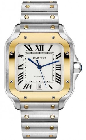 Montre pour homme Cartier Santos De Cartier cadran argent W2SA0006