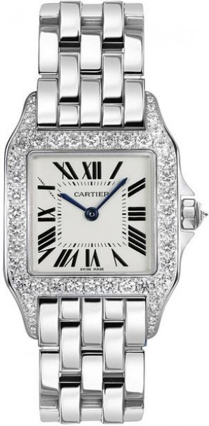 Montre Cartier Santos Demoiselle en or blanc 18 carats pour femmes WF9004Y8