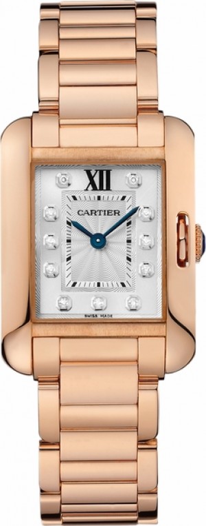 Cartier Tank Anglaise Solid Rose Gold Petite Women's Watch WJTA0004