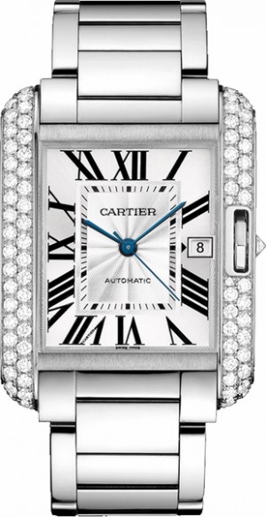 Montre de luxe Cartier Tank Anglaise en or blanc massif 18k WT100010