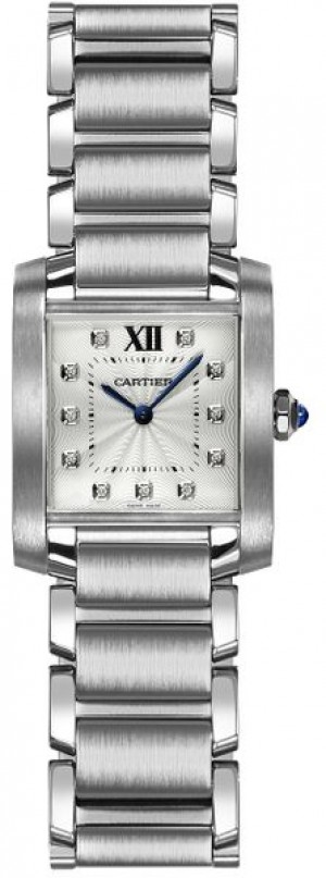Montre pour femmes Cartier Tank Francaise à cadran argent et diamants WE110007