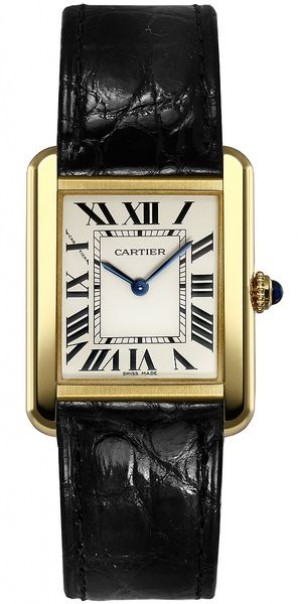 Montre Cartier Tank Solo en or jaune 18k pour femme W5200002