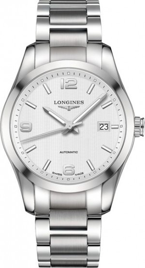 Montre Longines Conquest Classic à cadran argenté pour hommes L2.785.4.76.6