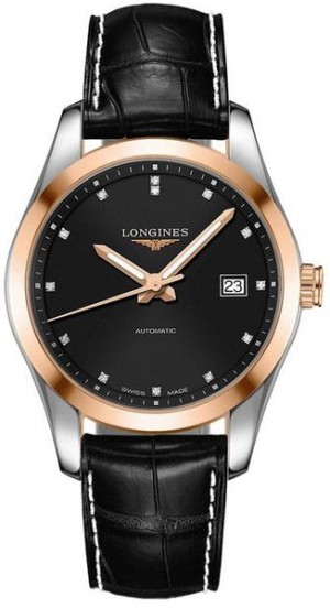 Longines Conquest Classic Diamond & Solid Rose Gold Men's Watch L2.785.5.58.3