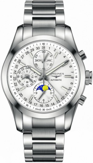 Longines Conquest Classic Chronographe automatique Cadran argent Montre pour homme L2.798.4.72.6