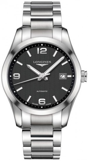 Longines Conquest Classic Cadran noir Montre habillée pour homme L2.785.4.56.6