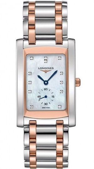 Montre Longines DolceVita à cadran blanc perlé et diamants pour hommes L5.655.5.88.7