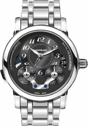 MontBlanc Nicolas Rieussec Montre chronographe automatique à cadran noir pour hommes 109996