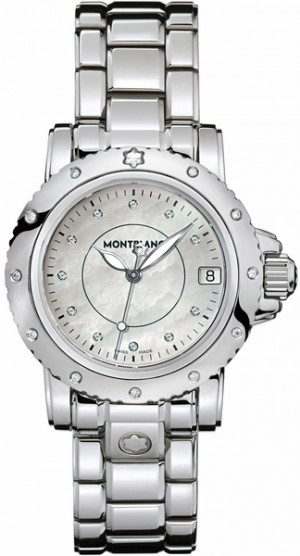 MontBlanc Sport Montre de luxe pour femmes en acier inoxydable 102362