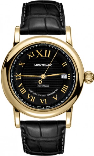Montre de luxe MontBlanc Star Black Dial en or massif 18k pour hommes 103093