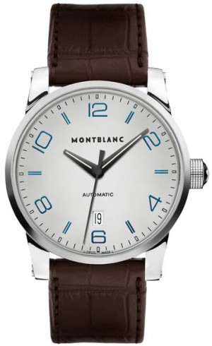 MontBlanc TimeWalker Date Montre habillée pour hommes, cadran argent 110338