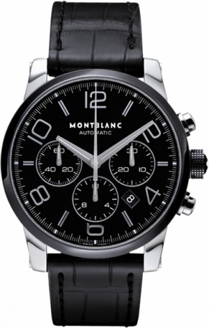 MontBlanc TimeWalker Chronographe Cadran noir Montre homme en céramique 102365