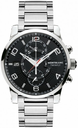 Montre MontBlanc TimeWalker Chronographe cadran noir pour hommes 104286