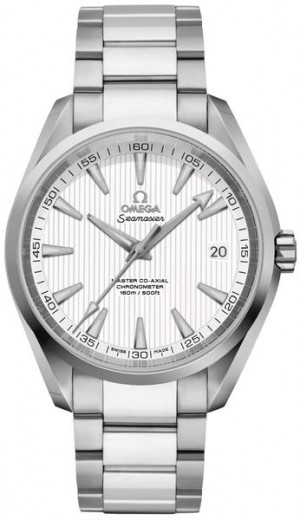 Omega Seamaster Aqua Terra Silver Teak Montre pour homme à cadran à motif 231.10.42.21. 02.003