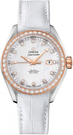 Omega Seamaster Aqua Terra Or rose 18k Montre en diamant pour femmes 231.28.34.20.55.002