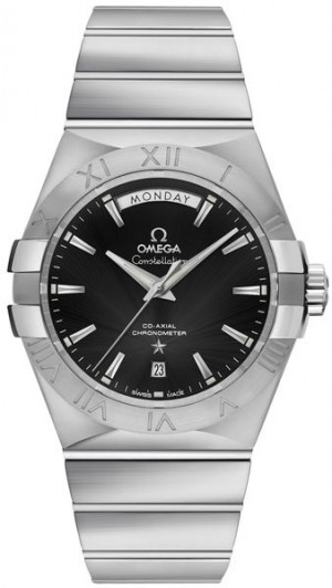 Montre de luxe Omega Constellation à cadran noir pour hommes 123.10.38.22.01.001