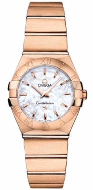 Montre de luxe Omega Constellation en or rose massif pour femme 123.50.24.60.05.001