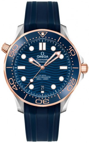 Montre Omega Seamaster à cadran bleu 42 mm pour hommes 210.22.42.20.03.002