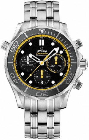 Montre Omega Seamaster noir et jaune pour hommes 212.30.44.50.01.002