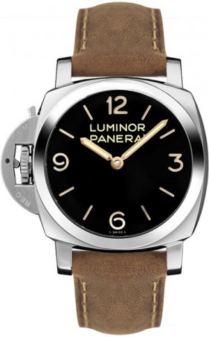 Montre Panerai Luminor pour hommes gauchers à cadran noir PAM00557