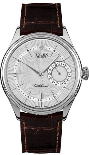 Rolex Cellini Date Montre de luxe pour hommes avec cadran argenté 50519