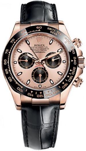 Rolex Cosmograph Daytona - Montre pour homme avec bracelet cuir 116515LN
