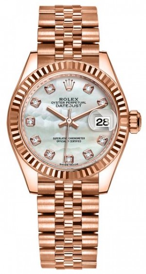 Montre Rolex Lady-Datejust 28 Diamond Pearl pour femmes 279175