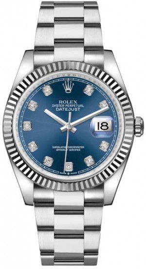 Rolex Datejust 36 Cadran bleu serti de diamants Montre de luxe 126234