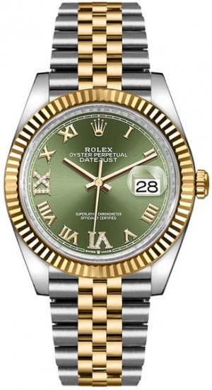 Rolex Datejust 36 Montre de taille moyenne à cadran vert olive 126233