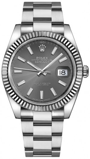 Rolex Datejust 41 Oystersteel Rhodium Men's Watch 126334