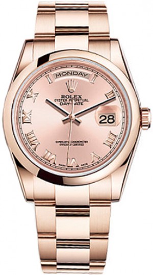 Rolex Day-Date 36 Montre en or à cadran rose 118205