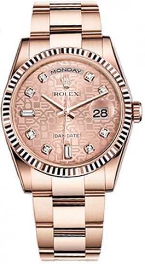 Montre Rolex Day-Date en or rose 36 diamants 118235