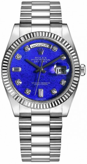 Montre Rolex Day-Date 36 diamants bleus en or blanc 118239