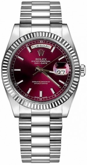 Montre Rolex Day-Date 36 en or blanc pour hommes 118239