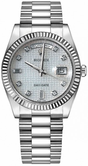 Rolex Day-Date 36 Montre à cadran en nacre et platine 118239